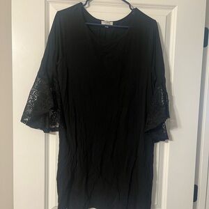 Umgee Black Top with Lace Detail
